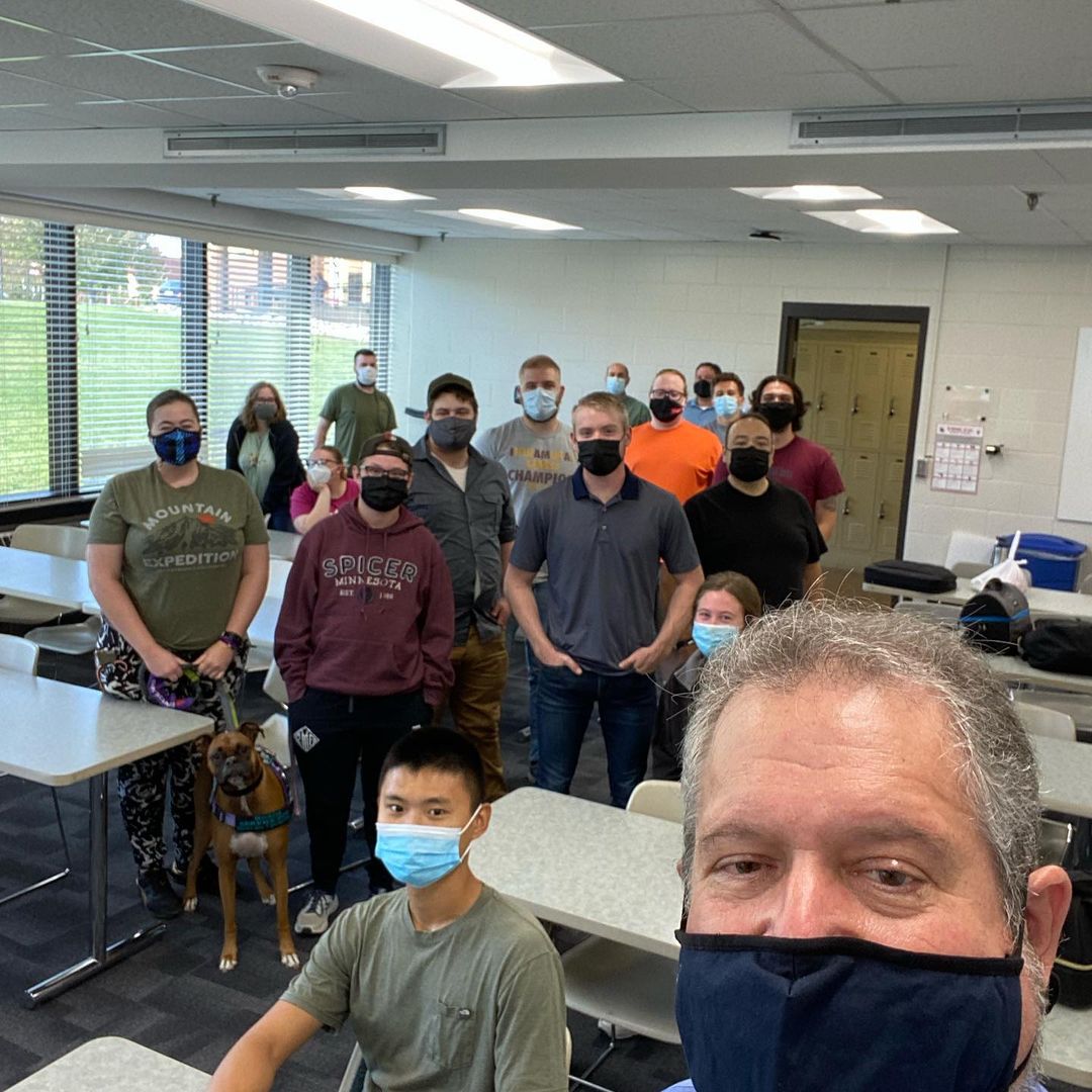 Jim taking a selfie with Century College/Concordia O&P students