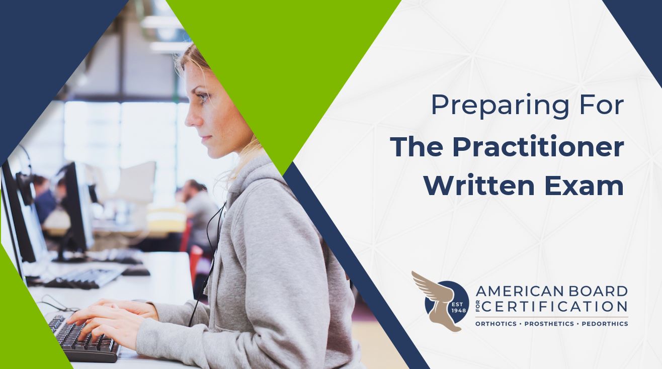 image of student taking computer exam with title of webinar and ABC logo
